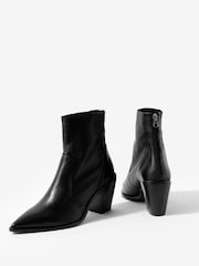 Mint Velvet Black Amy Leather Ankle Boots - Image 3 of 4