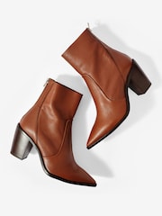 Mint Velvet Brown Amy Tan Leather Ankle Boots - Image 2 of 4