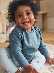 Blue Nautical Baby Top and Leggings Set 2 Piece (0mths-3yrs) - Image 1 of 3