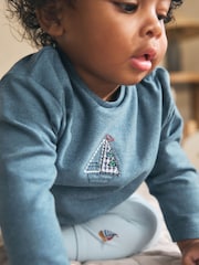 Blue Nautical Baby Top and Leggings Set 2 Piece (0mths-3yrs) - Image 3 of 3