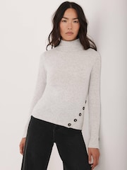 Mint Velvet Grey Button Detail Top - Image 4 of 8