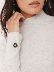 Mint Velvet Grey Button Detail Top - Image 5 of 8