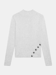 Mint Velvet Grey Button Detail Top - Image 7 of 8