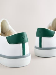 White Canvas Stripe Smart Casual Trainers - Image 5 of 7