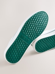 White Canvas Stripe Smart Casual Trainers - Image 7 of 7