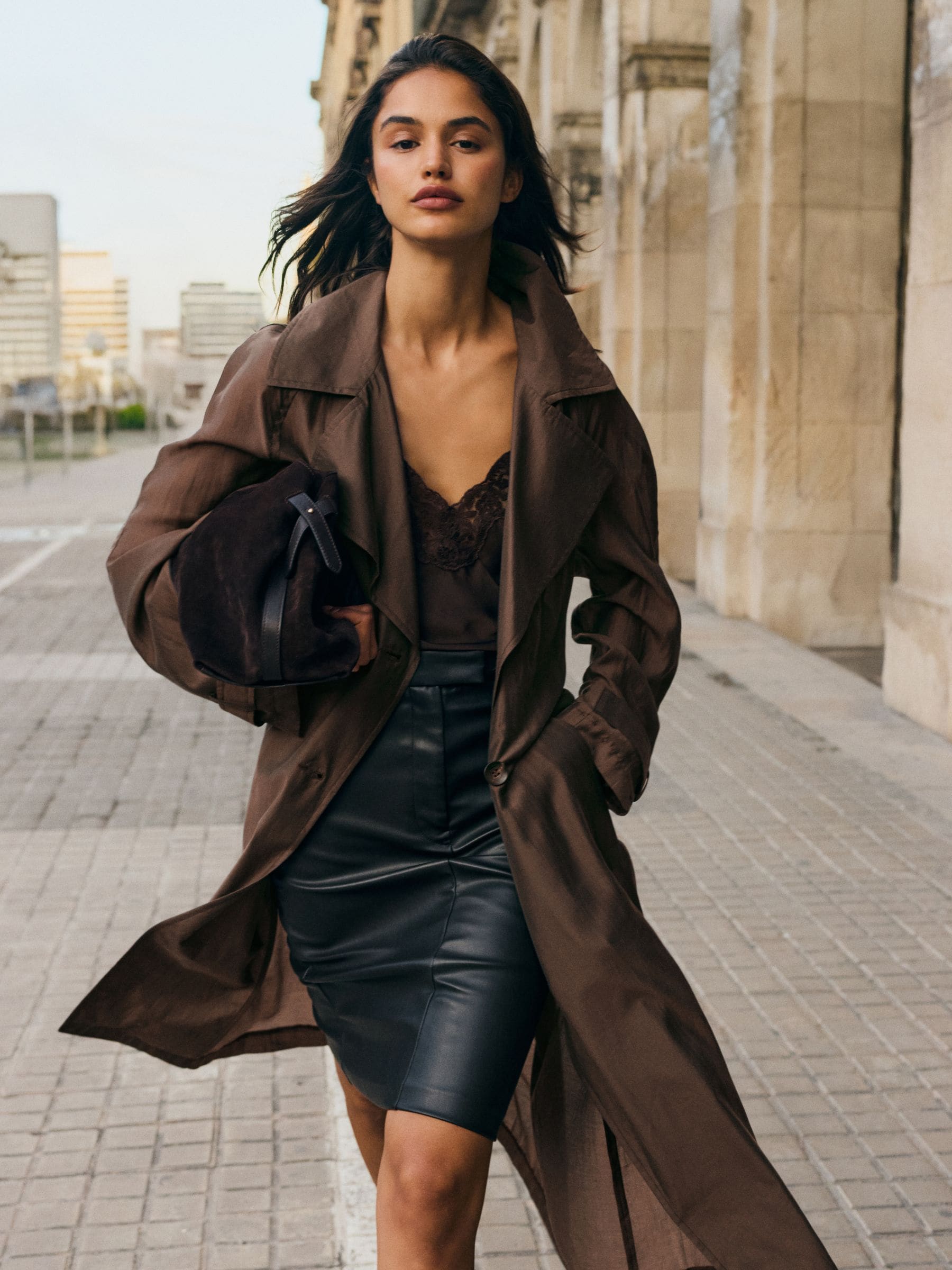 新品★ 4WAY SHEER DOCKING TRENCH Buy Friends Like These Chocolate Brown Premium Sheer Trench Coat