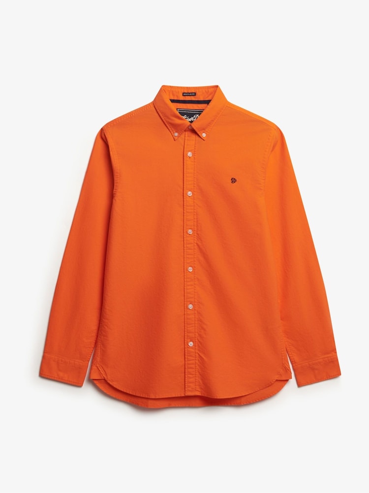 Superdry Orange Classic Oxford Long Sleeve Shirt - Image 2 of 3