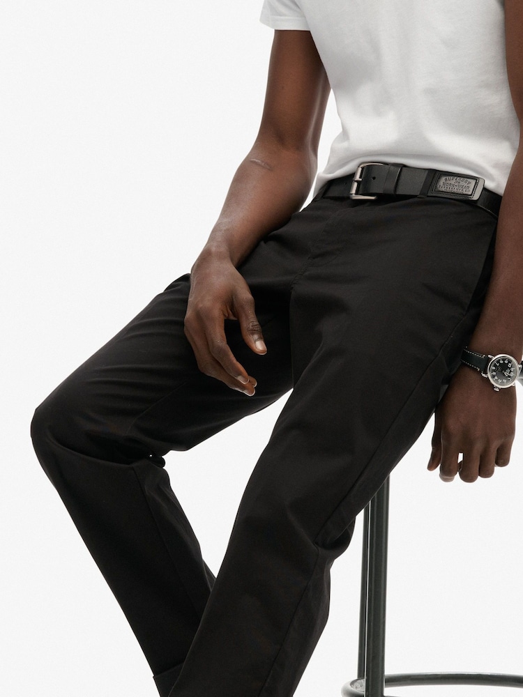 Superdry Black Premium Regular Chinos Trousers - Image 2 of 8