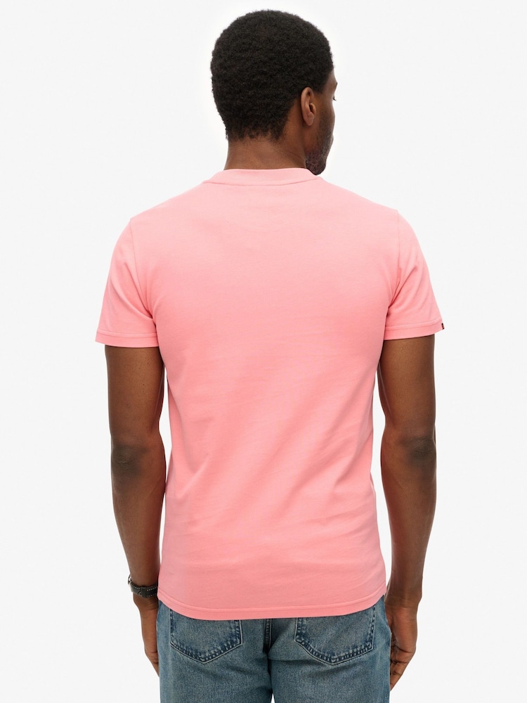 Superdry Pink Cotton Essential Logo T-Shirt - Image 2 of 6 Superdry Pink Cotton Essential Logo T-Shirt - Image 2 of 6