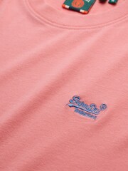 Superdry Pink Cotton Essential Logo T-Shirt - Image 6 of 6