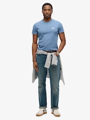 Superdry Blue Cotton Essential Logo T-Shirt - Image 3 of 6
