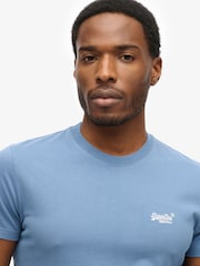 Superdry Blue Cotton Essential Logo T-Shirt - Image 4 of 6