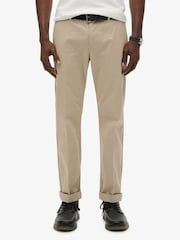Superdry Brown Premium Regular Chinos Trousers - Image 1 of 8