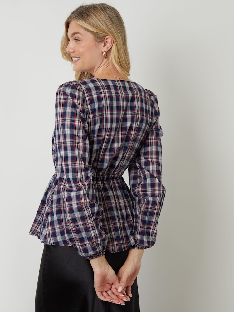 Another Sunday Blue Bow Detail Square Neck Blouse - Image 2 of 5 Another Sunday Blue Bow Detail Square Neck Blouse - Image 2 of 5