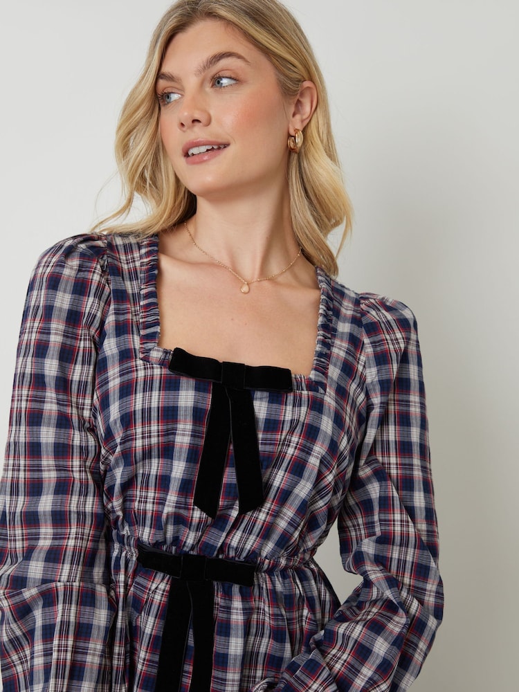 Another Sunday Blue Bow Detail Square Neck Blouse - Image 5 of 5 Another Sunday Blue Bow Detail Square Neck Blouse - Image 5 of 5