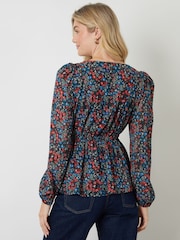 Another Sunday Black Bow Detail Square Neck Blouse - Image 2 of 4