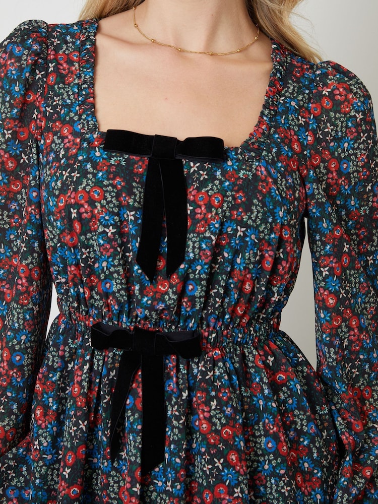 Another Sunday Black Bow Detail Square Neck Blouse - Image 4 of 4