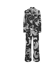 PixieGirl Petite Black Soft Touch Leopard Print Pyjamas Set - Image 5 of 5