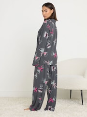 PixieGirl Petite Grey Soft Touch Cocktails Pyjamas Set - Image 2 of 5