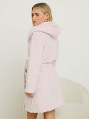 PixieGirl Petite Pink Short Hooded Robe - Image 3 of 5
