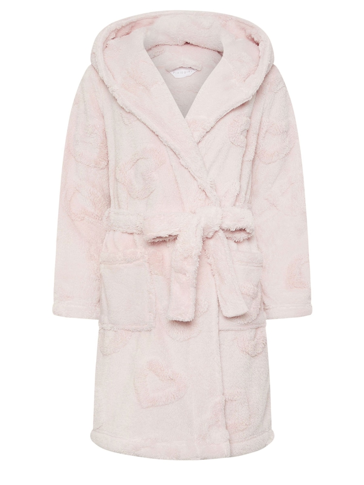 PixieGirl Petite Pink Short Hooded Robe - Image 5 of 5