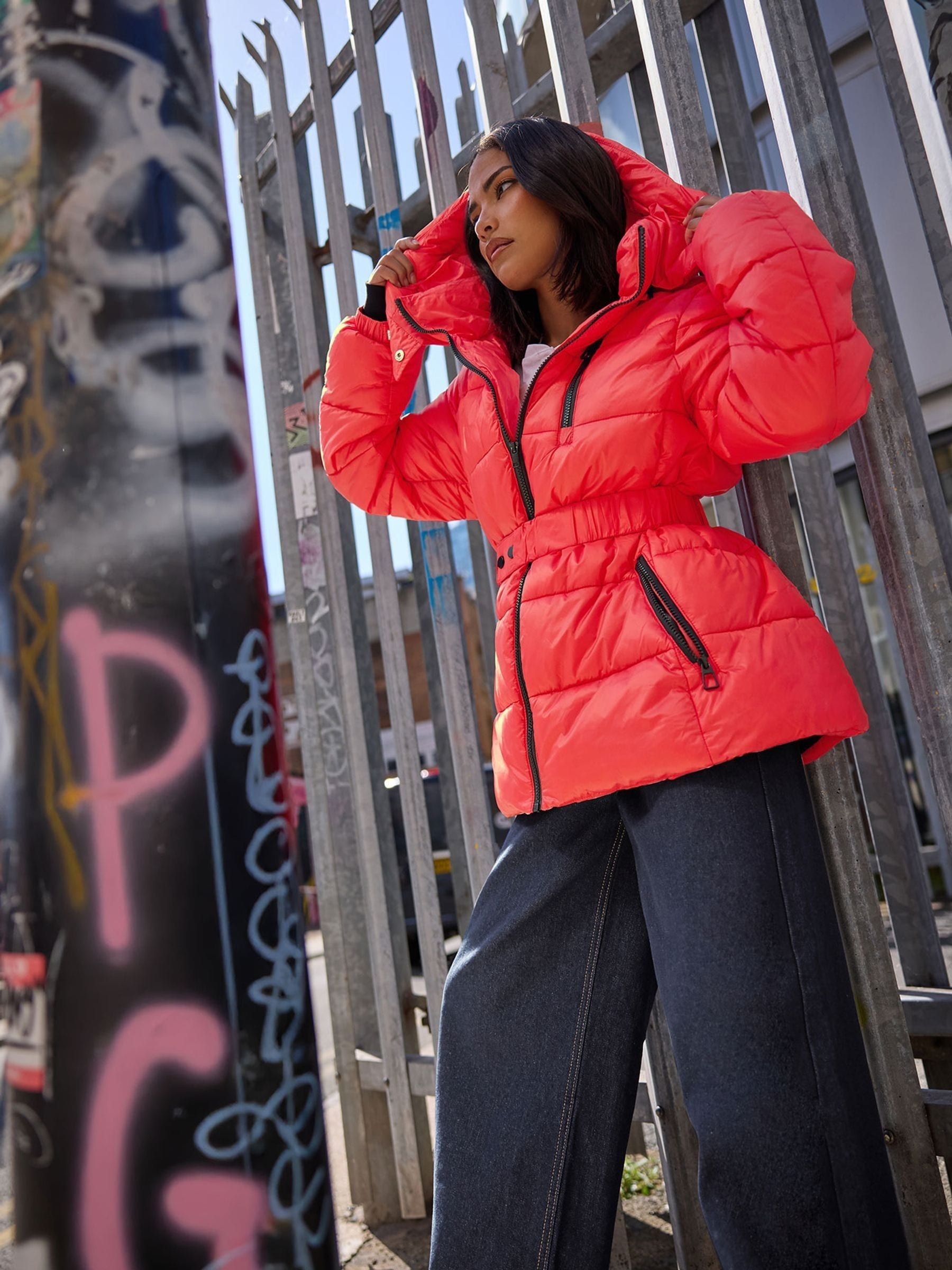 Buy PixieGirl Petite Red Short Padded Ski Jacket from the Next UK