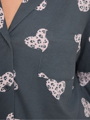 M&Co Blue Soft Touch Animal Heart Pyjamas Set - Image 4 of 5