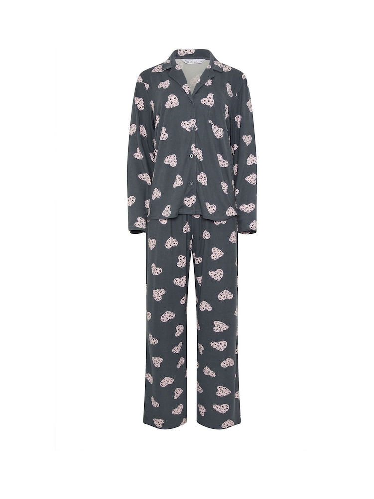 M&Co Blue Soft Touch Animal Heart Pyjamas Set - Image 5 of 5 M&Co Blue Soft Touch Animal Heart Pyjamas Set - Image 5 of 5