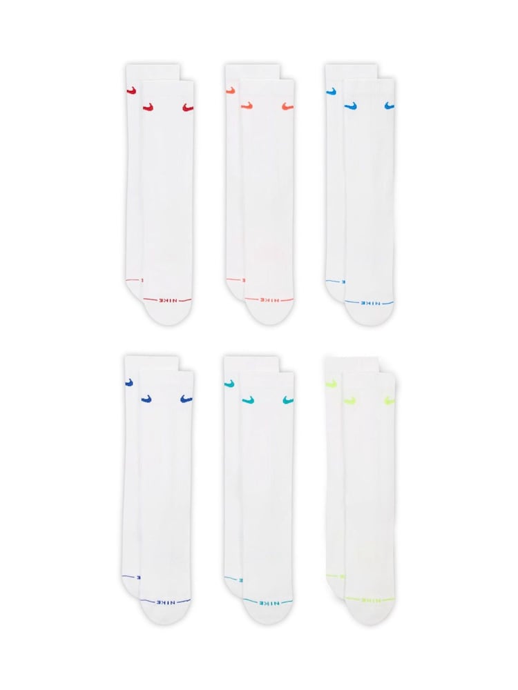 Nike White Everyday Crew Socks 6 Pack - Image 2 of 4