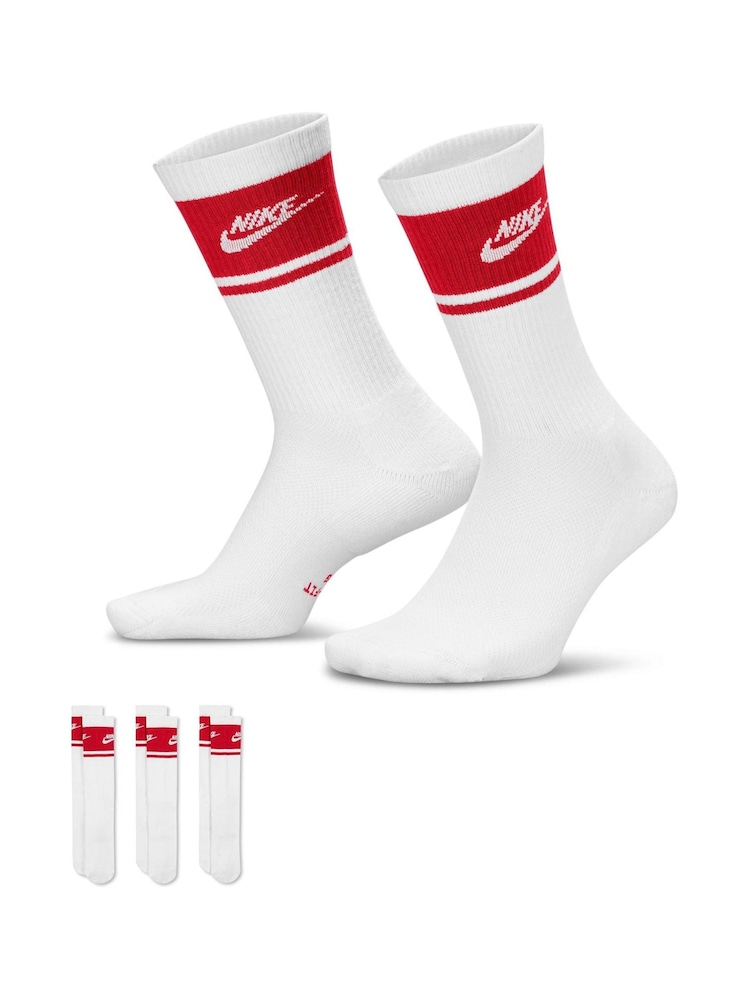 Nike White Everyday Crew FTA Socks 3 Pack - Image 1 of 4