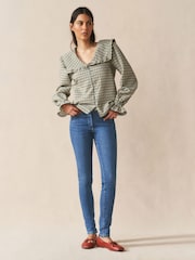 Dark Mid Blue Slim Lift and Shape Skinny Jeans - Image 1 of 8