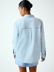Bleach Blue Relaxed Fit Long Sleeve Denim Shirt - Image 4 of 5