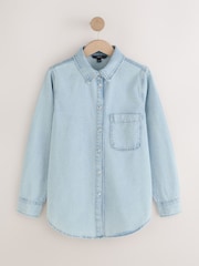 Bleach Blue Relaxed Fit Long Sleeve Denim Shirt - Image 6 of 9