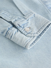 Bleach Blue Relaxed Fit Long Sleeve Denim Shirt - Image 8 of 9