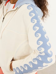 FatFace Natural Sun Graphic Zip Through Hoodie - Image 3 of 7