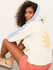 FatFace Natural Sun Graphic Zip Through Hoodie - Image 5 of 7
