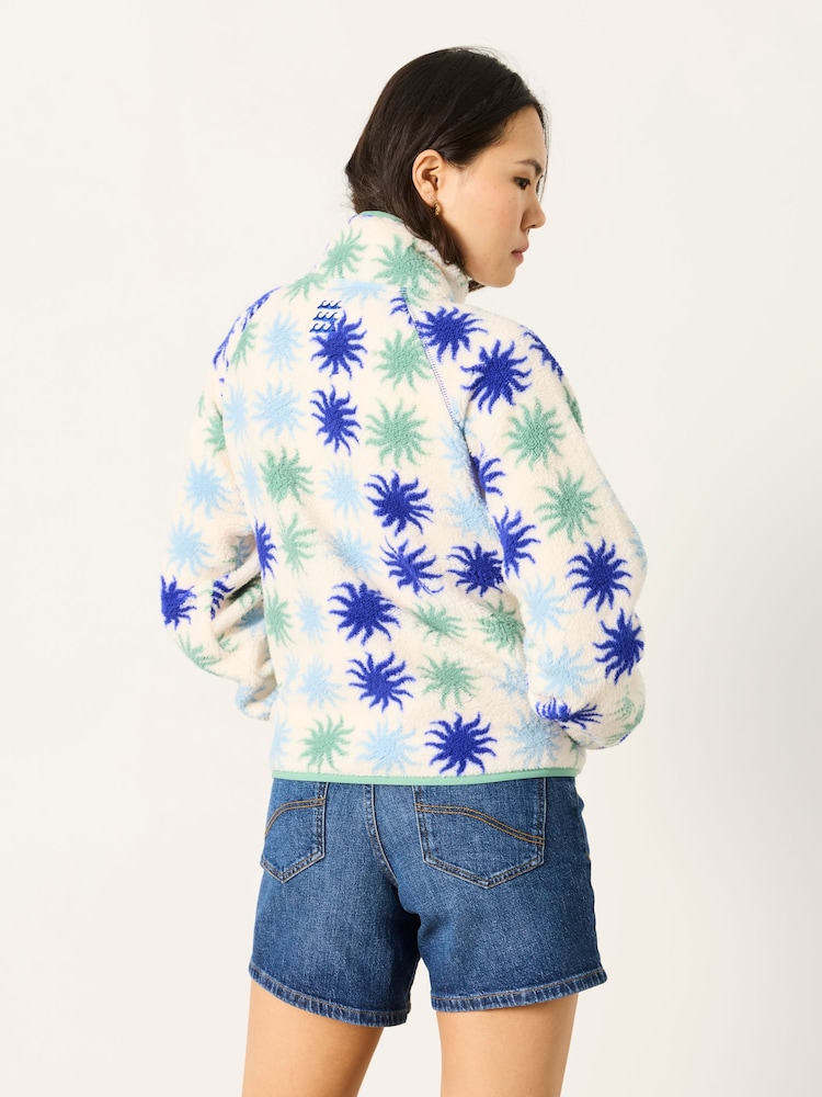 FatFace Ivory Sun Tile Zip Through Fleece - Image 2 of 6 FatFace Ivory Sun Tile Zip Through Fleece - Image 2 of 6