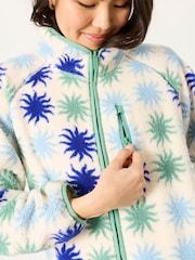 FatFace Ivory Sun Tile Zip Through Fleece - Image 3 of 6