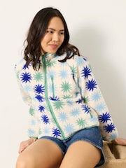 FatFace Ivory Sun Tile Zip Through Fleece - Image 4 of 6