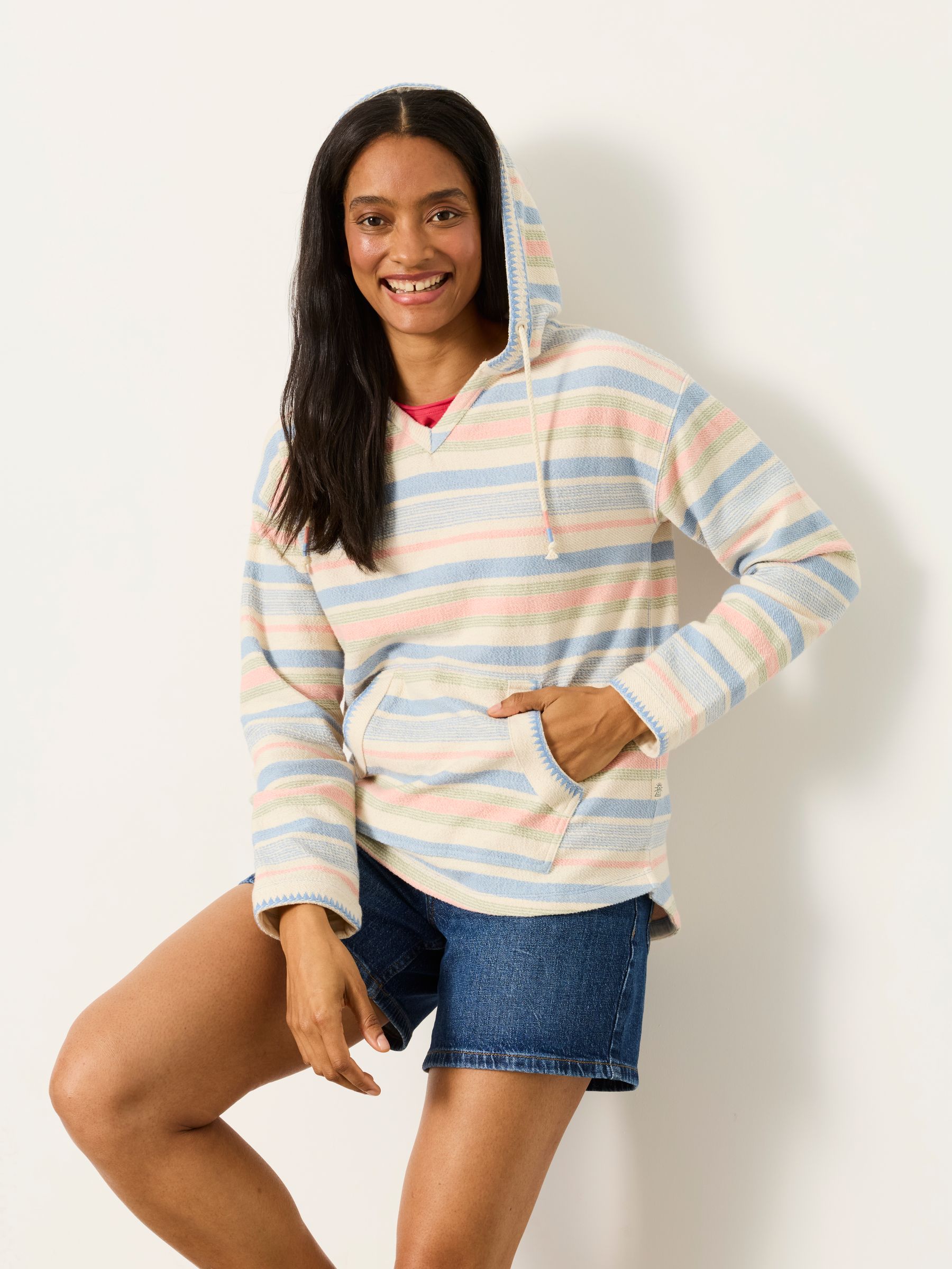 Buy FatFace Poppy Multi Stripe Homespun Overhead Hoodie from Next USA