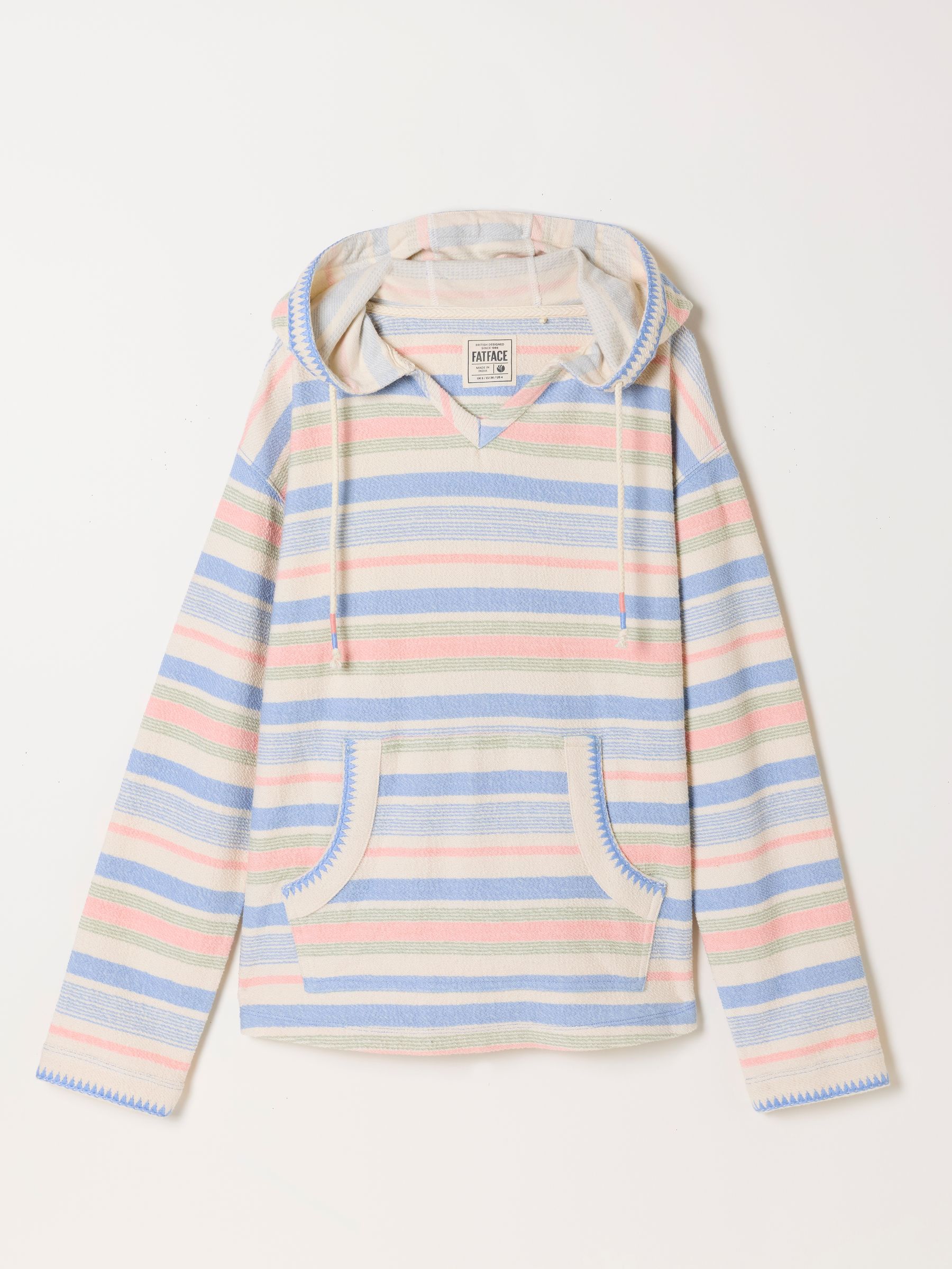 Buy FatFace Poppy Multi Stripe Homespun Overhead Hoodie from Next USA