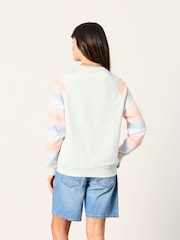 FatFace Light Blue Homespun Stripe Crew Sweat - Image 2 of 5