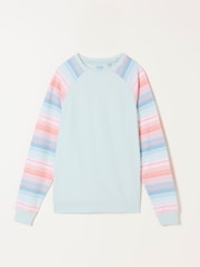 FatFace Light Blue Homespun Stripe Crew Sweat - Image 5 of 5