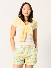 FatFace Blue Lemons and Stripes 2 Pack Pyjama Shorts - Image 6 of 8