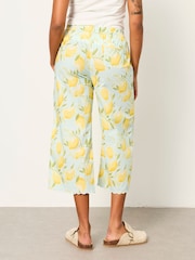 FatFace Lola Blue Lemons Crop Wide Leg Pyjama Bottoms - Image 2 of 6