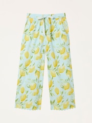 FatFace Lola Blue Lemons Crop Wide Leg Pyjama Bottoms - Image 6 of 6