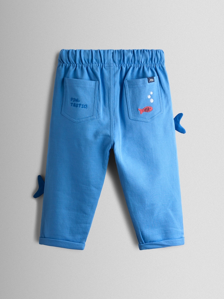 JoJo Maman Bébé Blue Shark Applique Trousers - Image 2 of 4