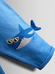 JoJo Maman Bébé Blue Shark Applique Trousers - Image 4 of 4