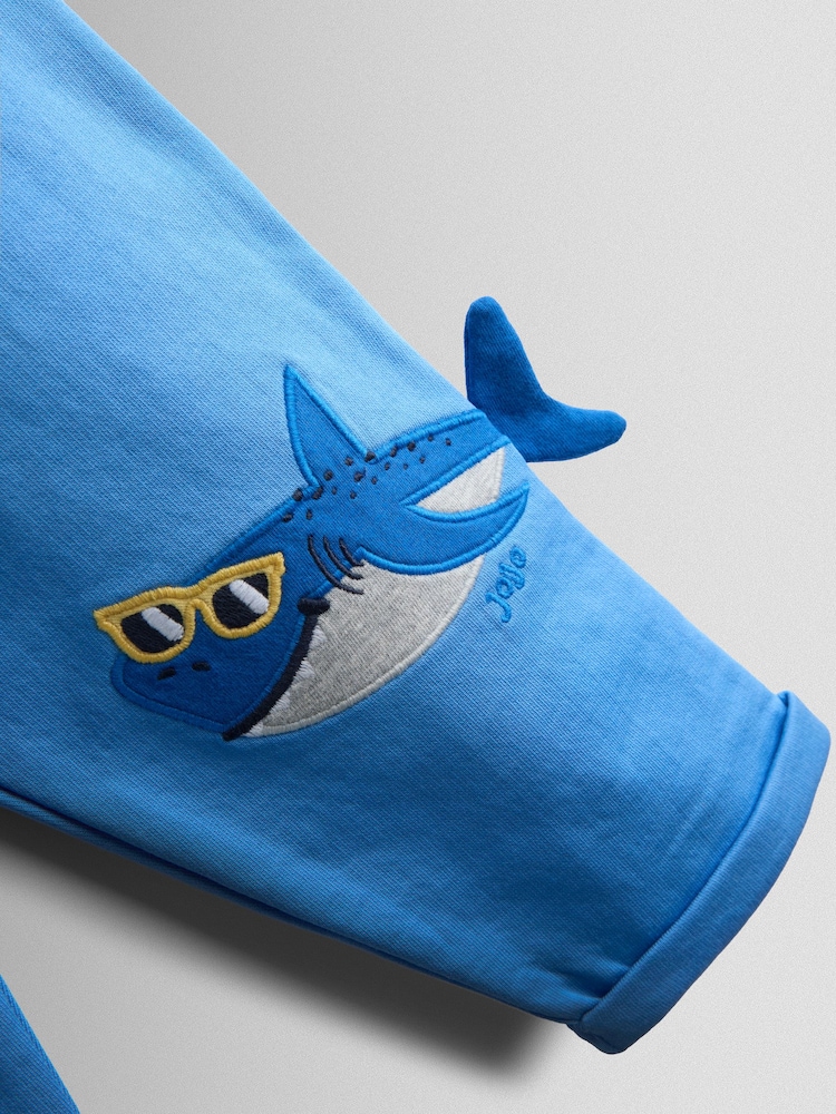 JoJo Maman Bébé Blue Shark Applique Trousers - Image 4 of 4