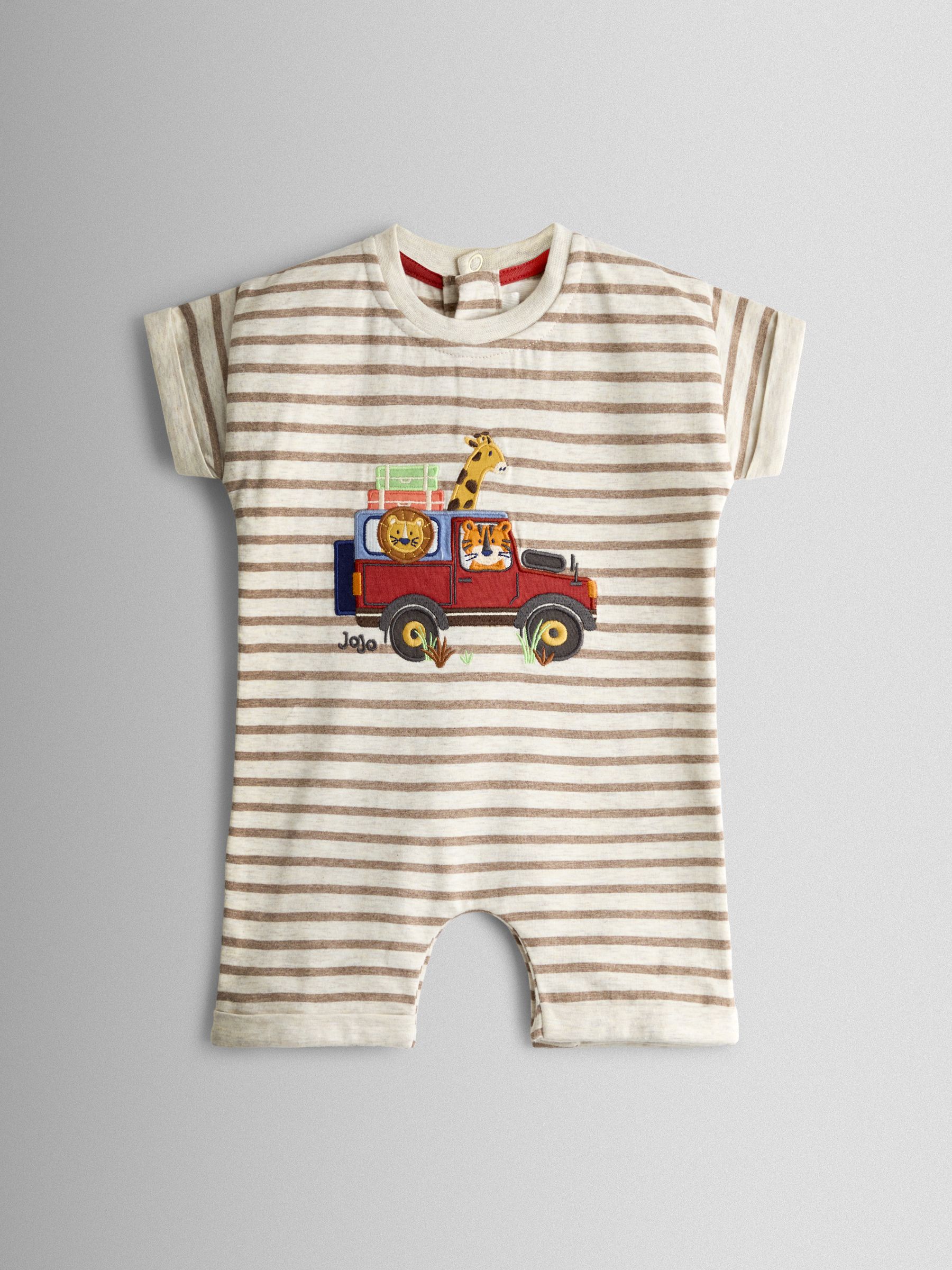 Jojo Maman Bébé Natural Safari Character Appliqué Romper